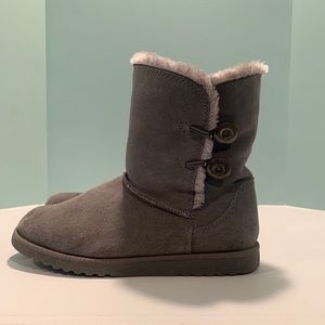 Grey suede boots